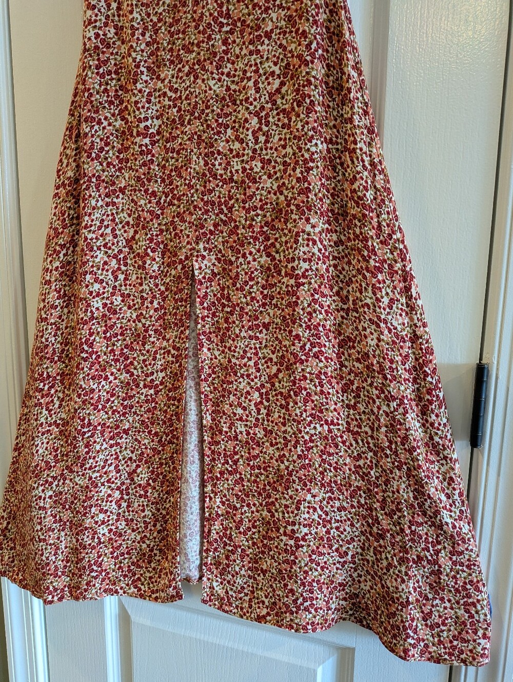 Reformation Petites Baxley Floral Midi Dress La Vie En Rose Red Pink Size 2 - Picture 8 of 16